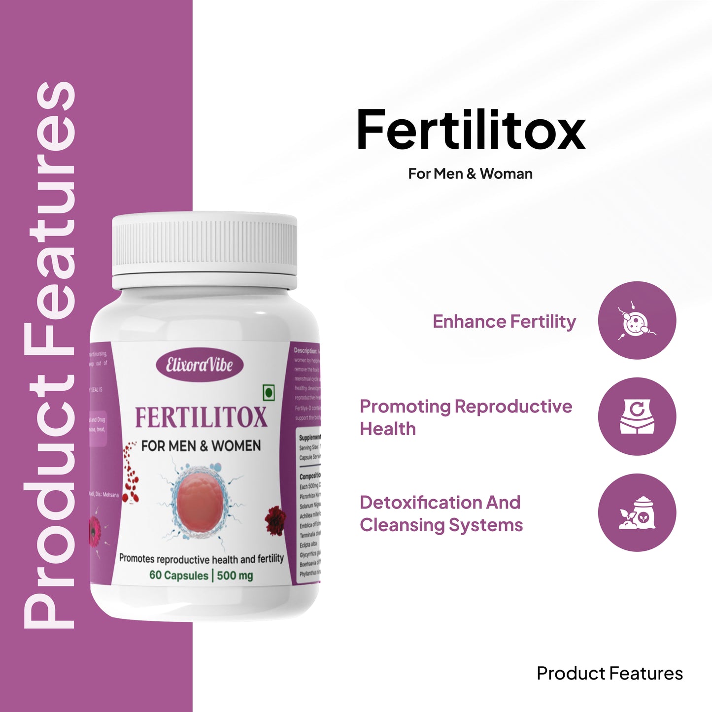 Fertilitocx – Natural Fertility & Reproductive Health Supplement for Men & Women | 60 Capsule