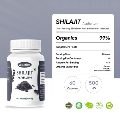 Shilajit (Asphaltum) 500 mg – Ayurvedic Herbal Capsules