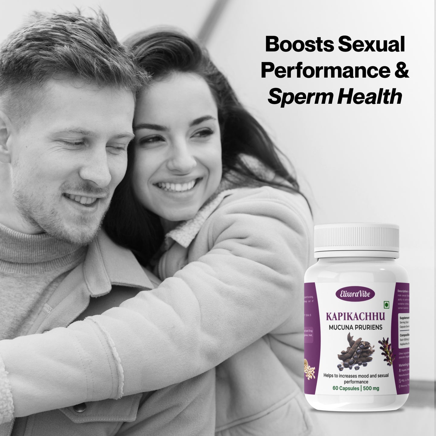 Kapikachhu (Mucuna Pruriens) 500mg – Boosts Vitality, Mood & Reproductive Health | 60 Capsule