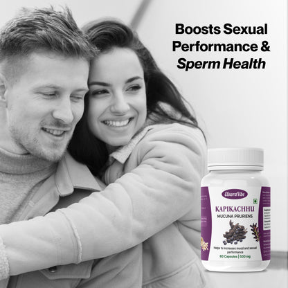 Kapikachhu (Mucuna Pruriens) 500mg – Boosts Vitality, Mood & Reproductive Health | 60 Capsule