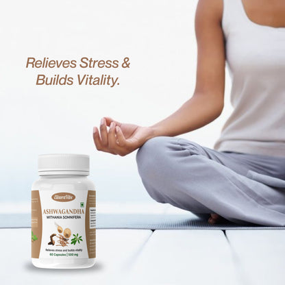 Ashwagandha (Withania Somnifera) 500mg – Natural Stress Relief, Energy & Vitality Booster | 60 Capsule